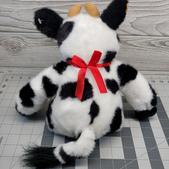Build A Bear Plush Holstein Cow Bovine Bell on Red Ribbon Farm Animal 1997 Vtg - Picture 3 of 10